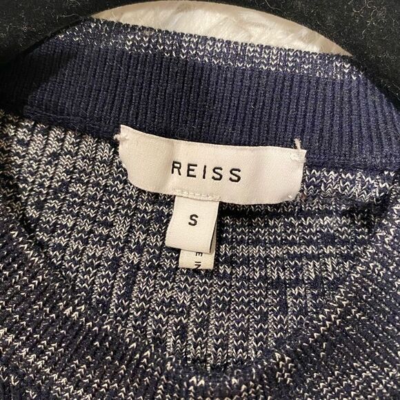 Reiss Sierra Crew Neck Sweater in Navy Blue Melange Small - Picture 6 of 8